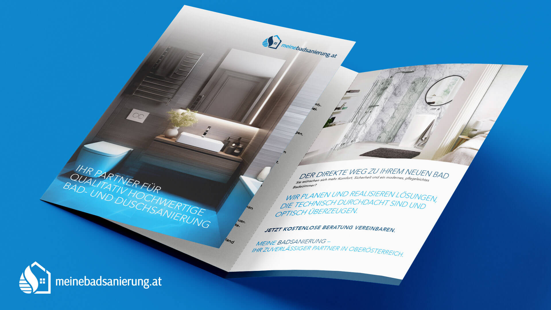 Unternehmensfolder für MEINE BADSANIERUNG