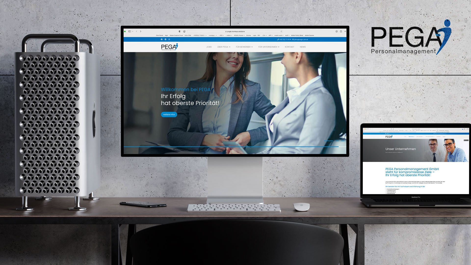 Webrelaunch und Corporate Branding für PEGA Personalmanagement GmbH.