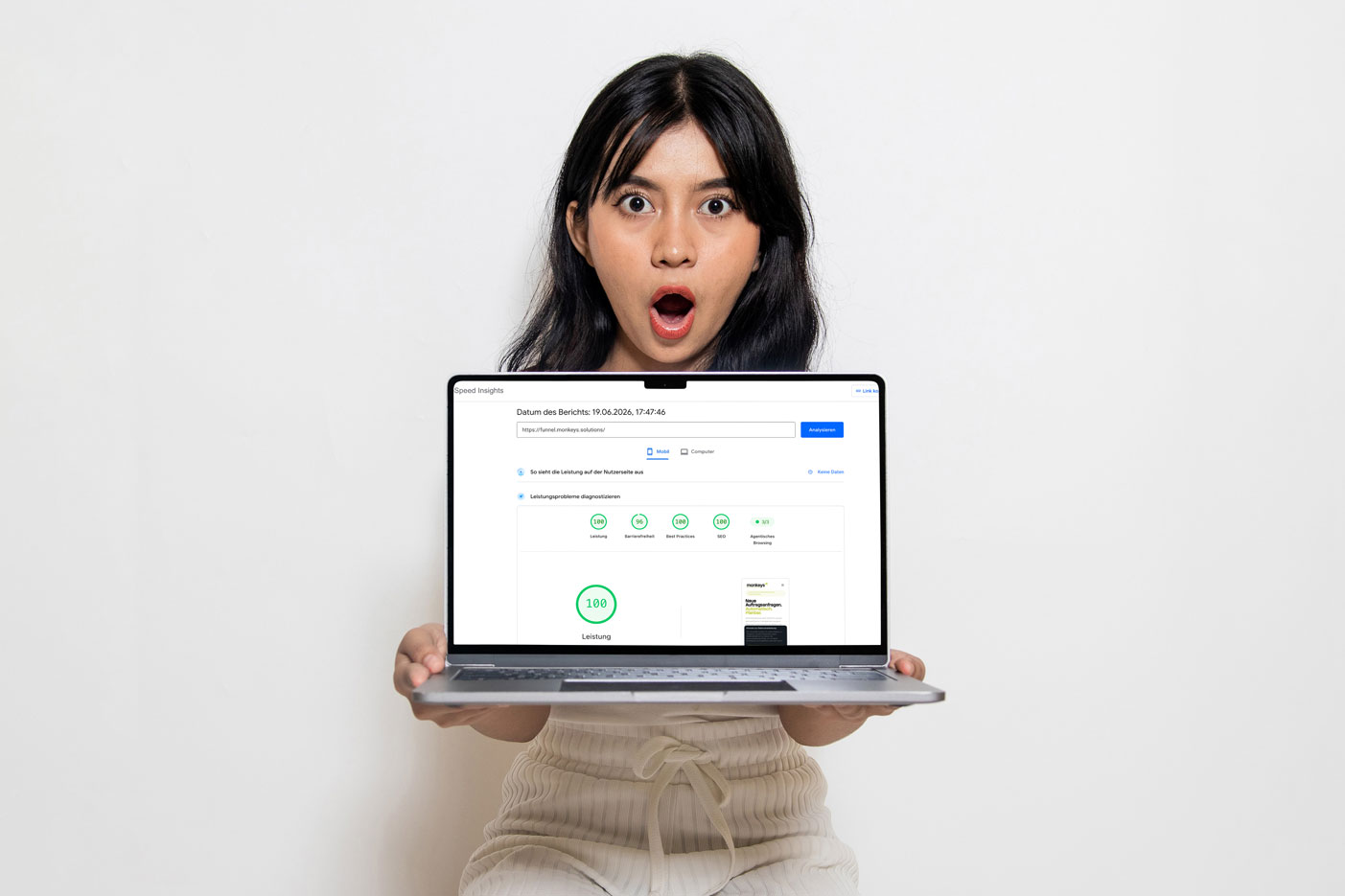Google PageSpeed Insights für funnel.monkeys.solutions