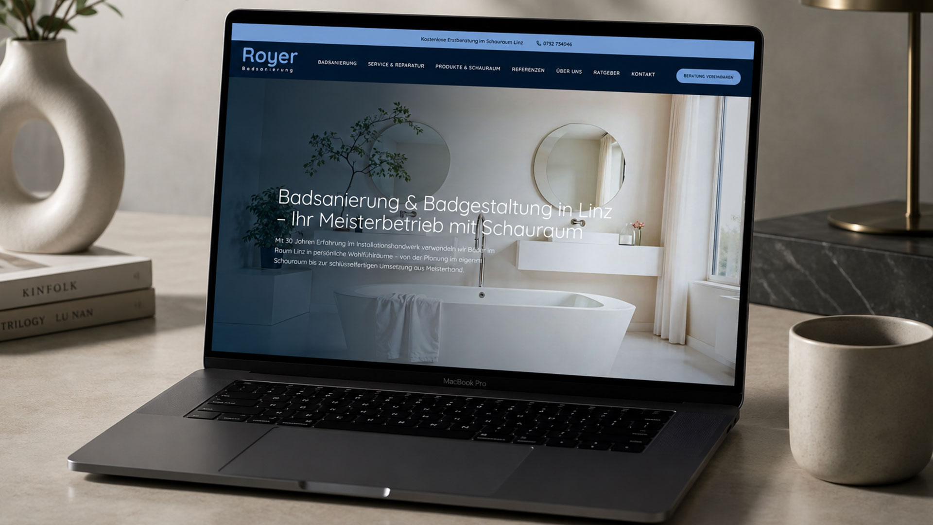 Royer Badsanierung — Neue Marke, neue Website für Bad, Sanierung & Schauraum